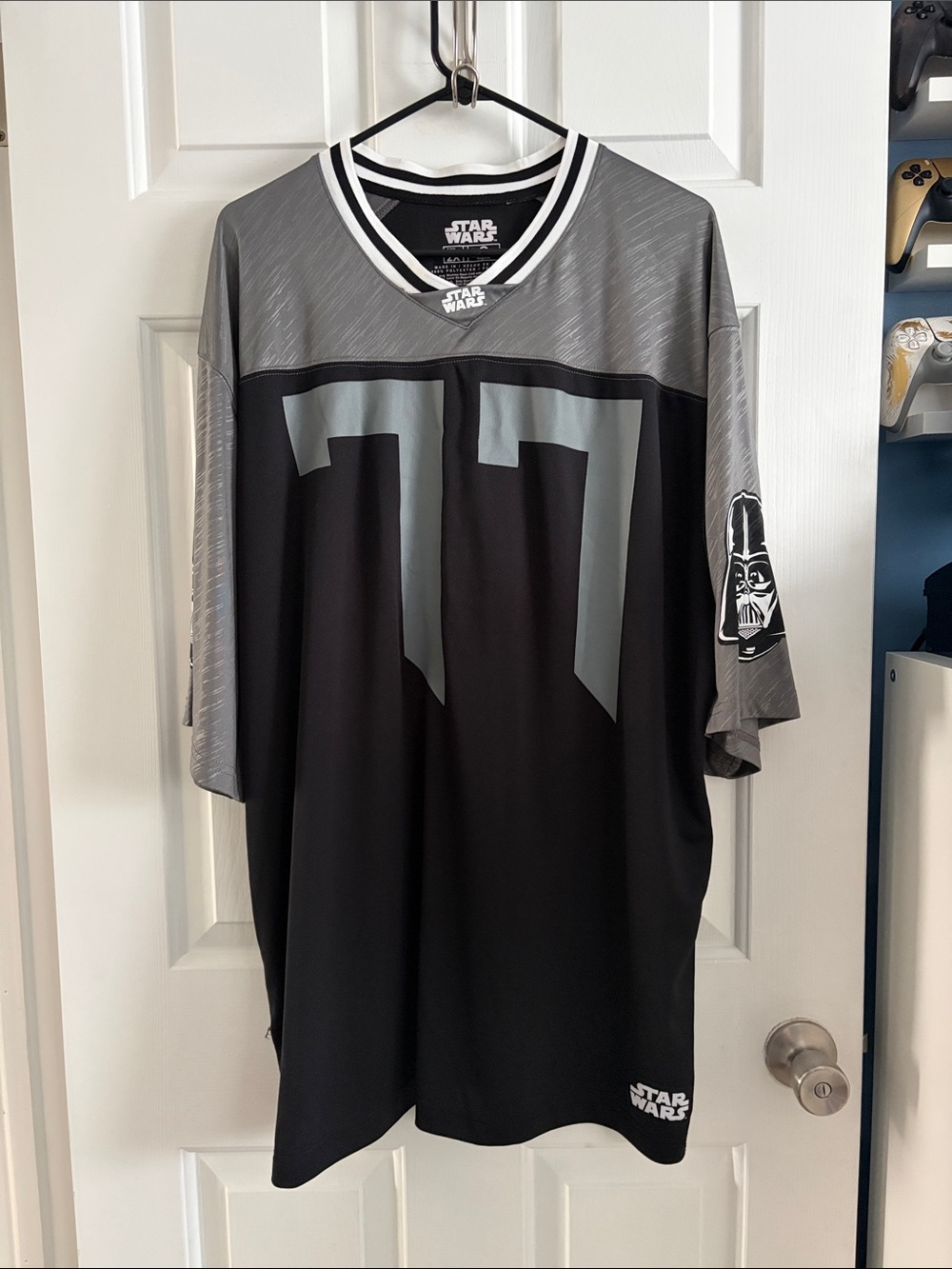 Star Wars Men’s Darth Vader #77 Jersey Task Force Gray/Black Size 2X